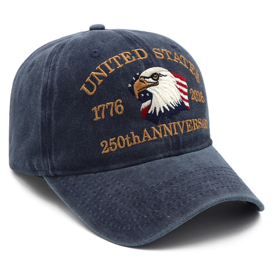 250 Anniversary USA Hat - United States 250th Anniversary Cap,1776-2026 Baseball Cap of Patriotic Hats for Men Women 4th of July Hats Fathers Day Hats for Dad Husband Stepdad Blue