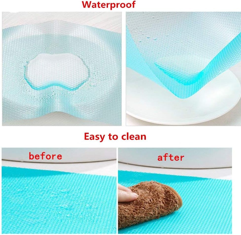 AKINLY 9 Pack Refrigerator Mats,Washable Fridge Mats Liners Easy to Clear Fridge Pads Mat Shelves Drawer Table Mats Refrigerator Liners for Shelves,3Red/3Green/3Blue