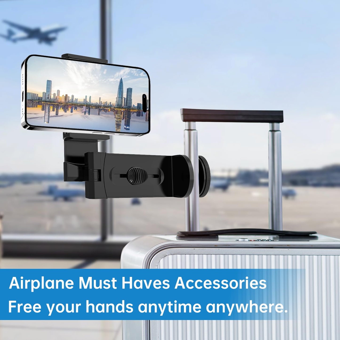 Elokipoe Universal Airplane Tablet Holder Mount, Travel Stand, Handsfree Travel with Multi-Directional 360 °Rotation for Flying, Desk, Study (Universal Airplane Tablet Holder Mount)