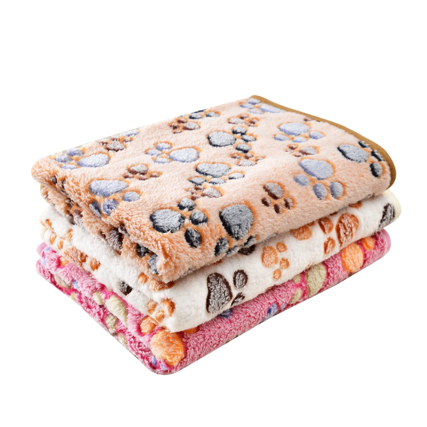 UTTPLL Blanket-Machine-Washable-Premium-Shedding Soft Warm Dog Blankets Puppy Essentials Animals Cat Fleece Fluffy Flannel Throw Pet Dog Gifts Cute Paw Purple Small
