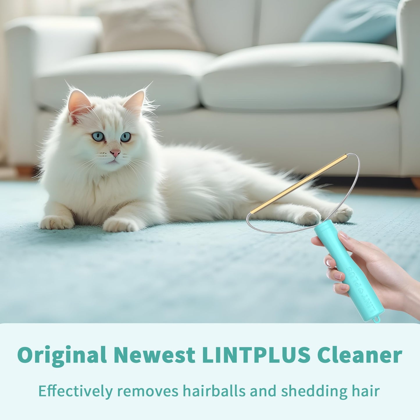 Deep Cleaner Pro Pet Hair Remover-Special Cat Hair Remover Multi Fabric Edge and Carpet Rake Scraper by LINTPLUS-Dog Hair Remover for Rugs,Couch & Pet Towers-Easy to Every Hair!