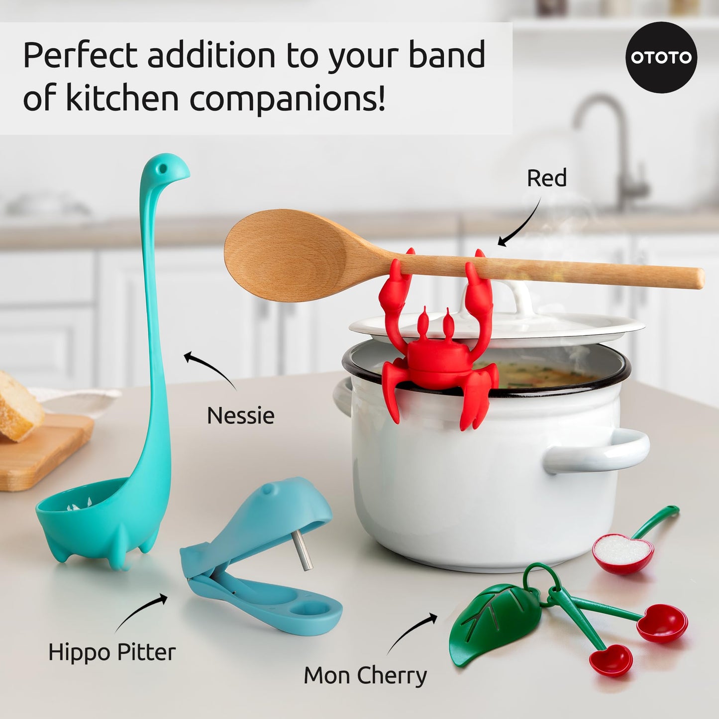 OTOTO Hippo Pitter – Cherry Pitter Tool Shaped Like a Hippo, Fun Olive Pitter for Easy Pitting, Quirky Kitchen Gadget, Perfect for Gifting