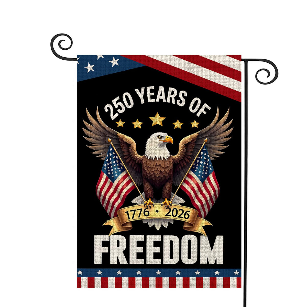 WENWELL 250 Years Anniversary Garden Flag,250th Anniversary USA Patriotic Banner Double-Sided with Eagle Design, 1776-2026 Commemorative, 12 x 18 Inch