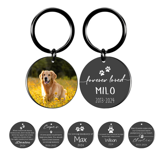 Dog Memorial Gifts for Loss of Dog, Custom Dog Cat Memorial Keychain with Picture, Loss of Dog Sympathy Gift, Pet Loss Gifts Dog Cat, Pet Remembrance Gifts, Personalized Gifts for Cat Dog Pet Lover