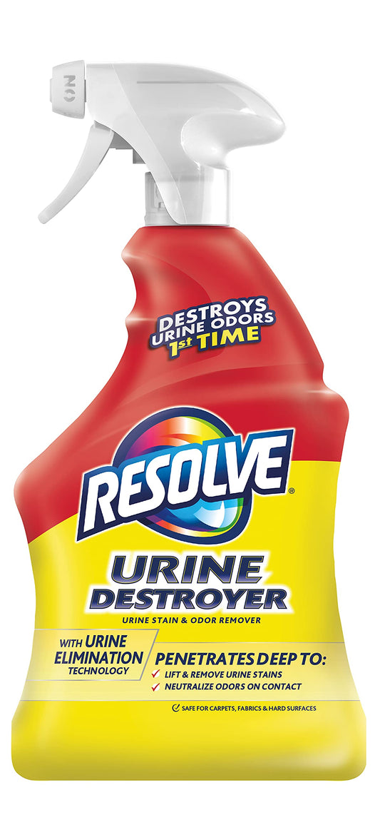 Resolve Urine Destroyer Spray – Pet Stain and Odor Remover, Carpet Cleaner Solution for Cat and Dog Urine, 32 Fl Oz