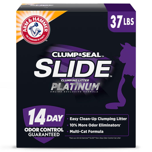 Arm & Hammer Platinum SLIDE Easy Clean, Clumping Litter, Multi-Cat, 37 Lbs