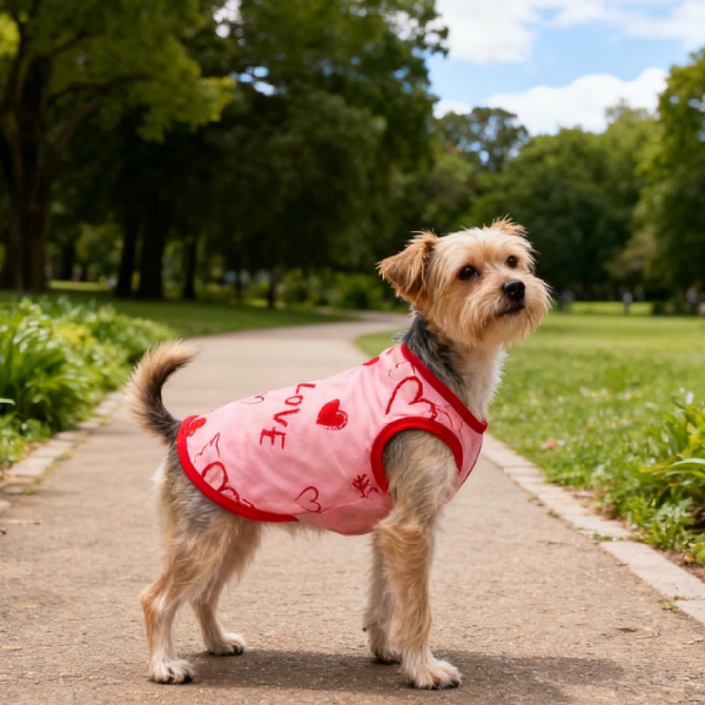 Topbuti 4 Pack Dog Shirts Summer Pet T Shirts Puppy Clothes Dog Clothing Breathable Cat Sleeveless Vest for Small Dogs Cats (Medium, Love)