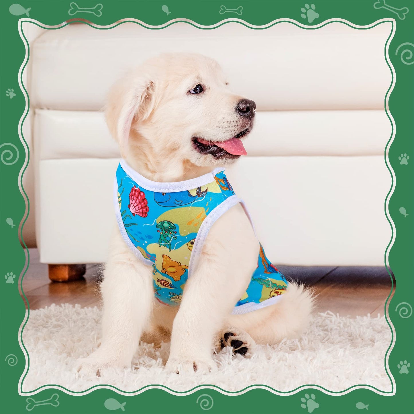 Saintrygo 10 Pack Dog Shirts for Small Dogs & Cats, Cute Cartoon Puppy Clothes, Soft Breathable Summer Pet T-Shirts, Lightweight Dog Apparel, Washable(Medium)