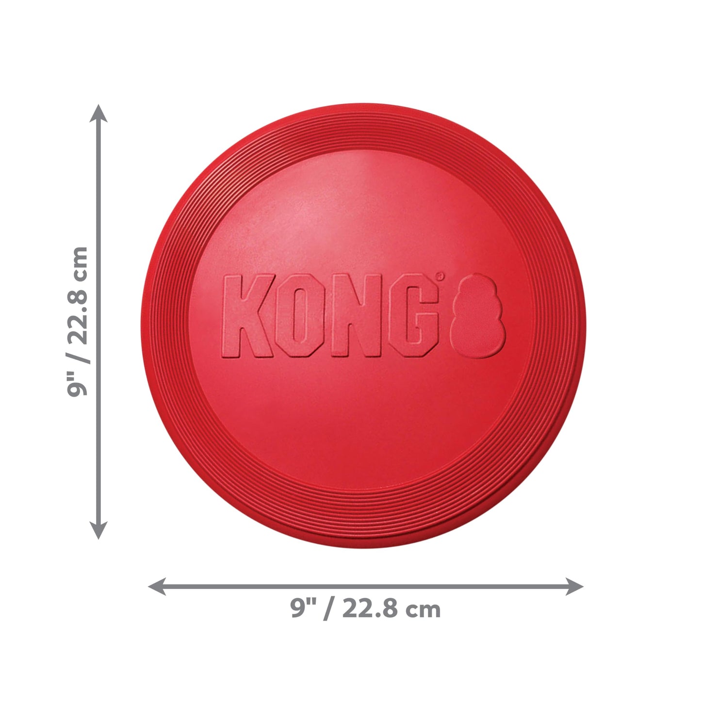 KONG Flyer - Durable Dog Toy for Outdoor Playtime - Natural Rubber Flying Disc, Dog Toy for Fetch - Safer Disc for Healthy Activity - for Medium/Large Dogs