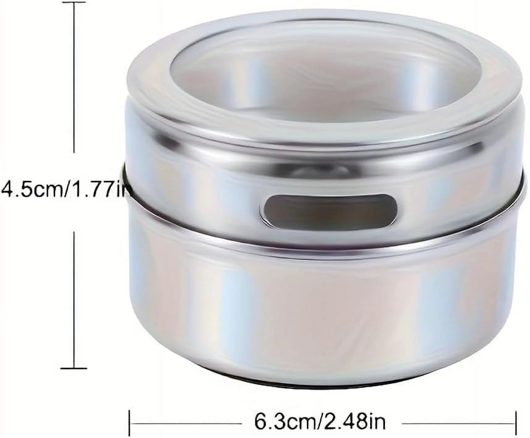 Special Offer! Set of 12 Stainless Steel Spice Jars, Magnetic Condiment Containers with Clear Lids, Spice Storage Tin with Holes for Pouring and Sifting