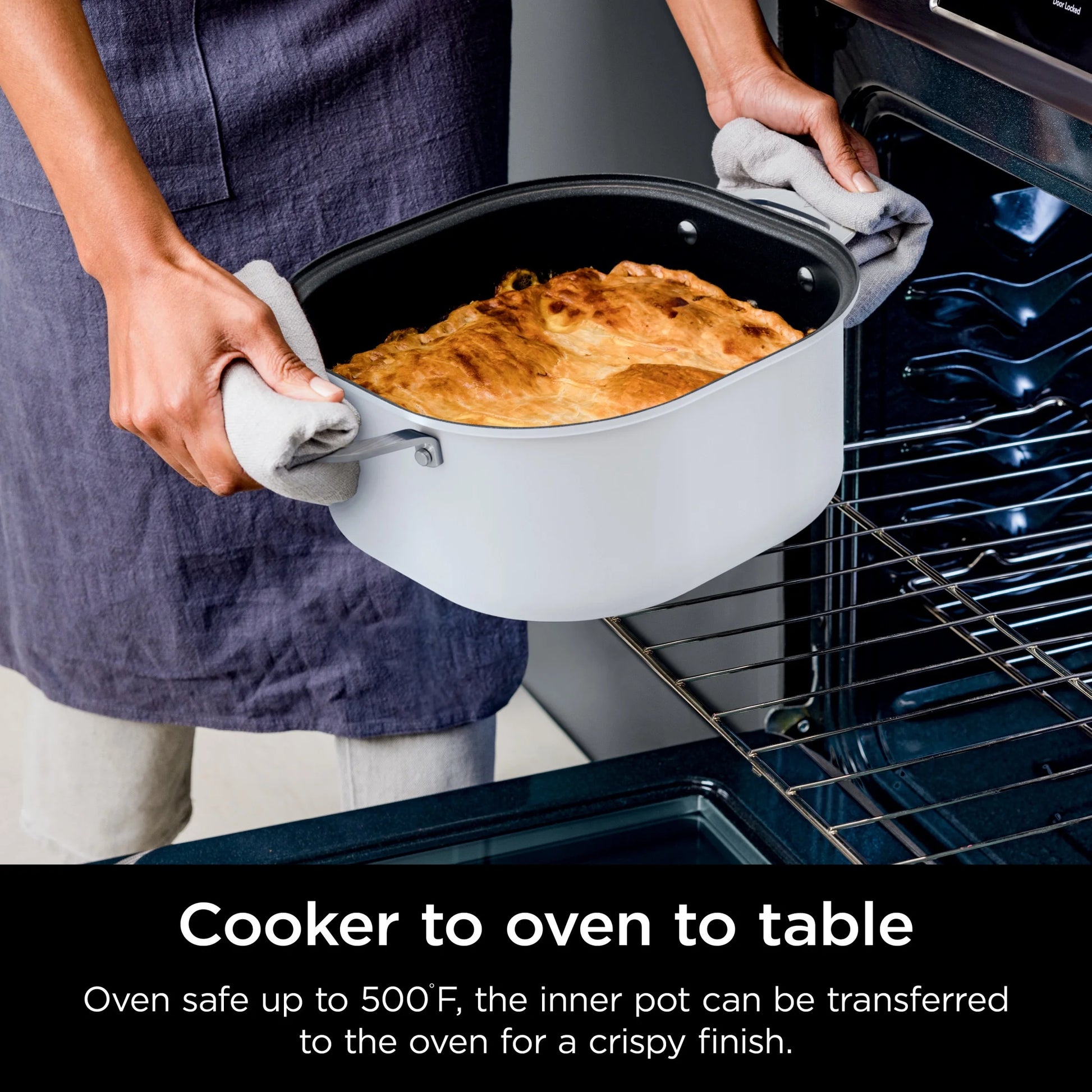 Foodi 6.5 Qt Everyday Possiblecooker, Stainless Steel/White, Multi Cooker, Slow Cooker, MC1100