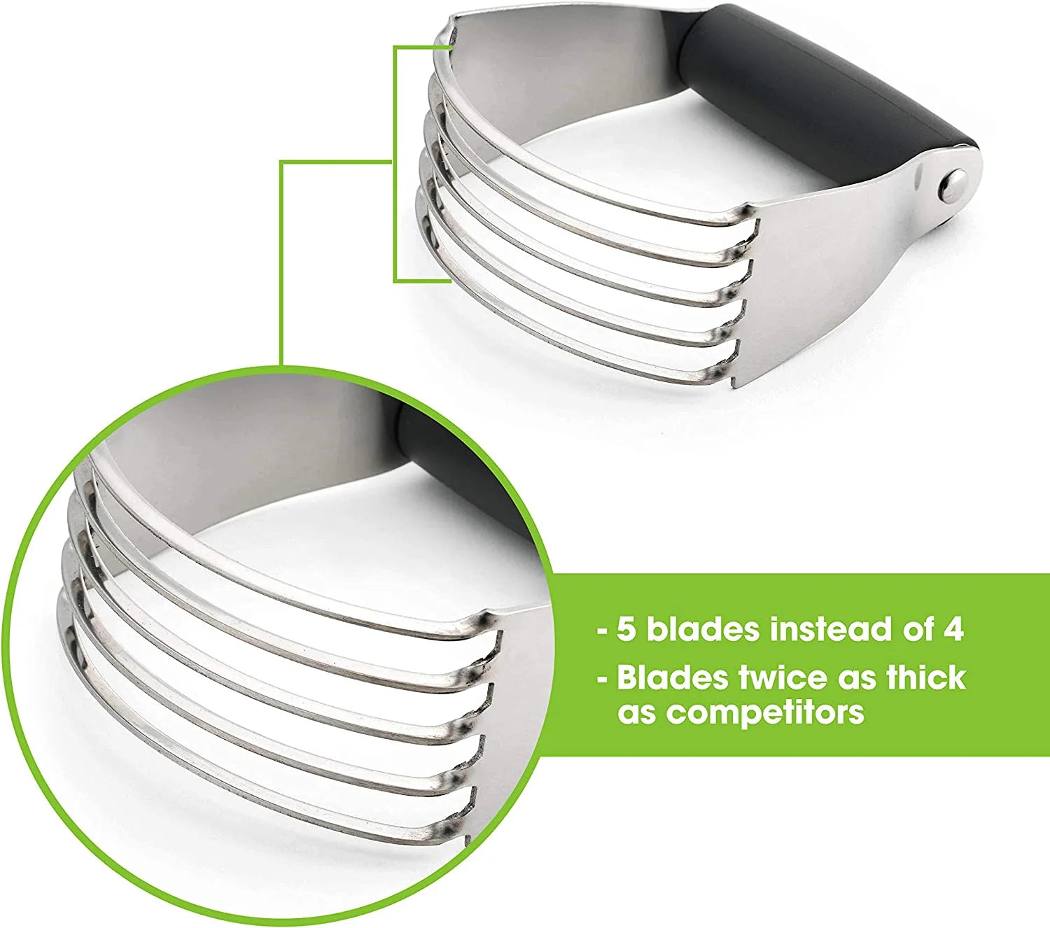 Stainless Steel Potato Masher, Hand Potato Smasher with Non-Slip Handle for Baby Food Fruit Vegetable