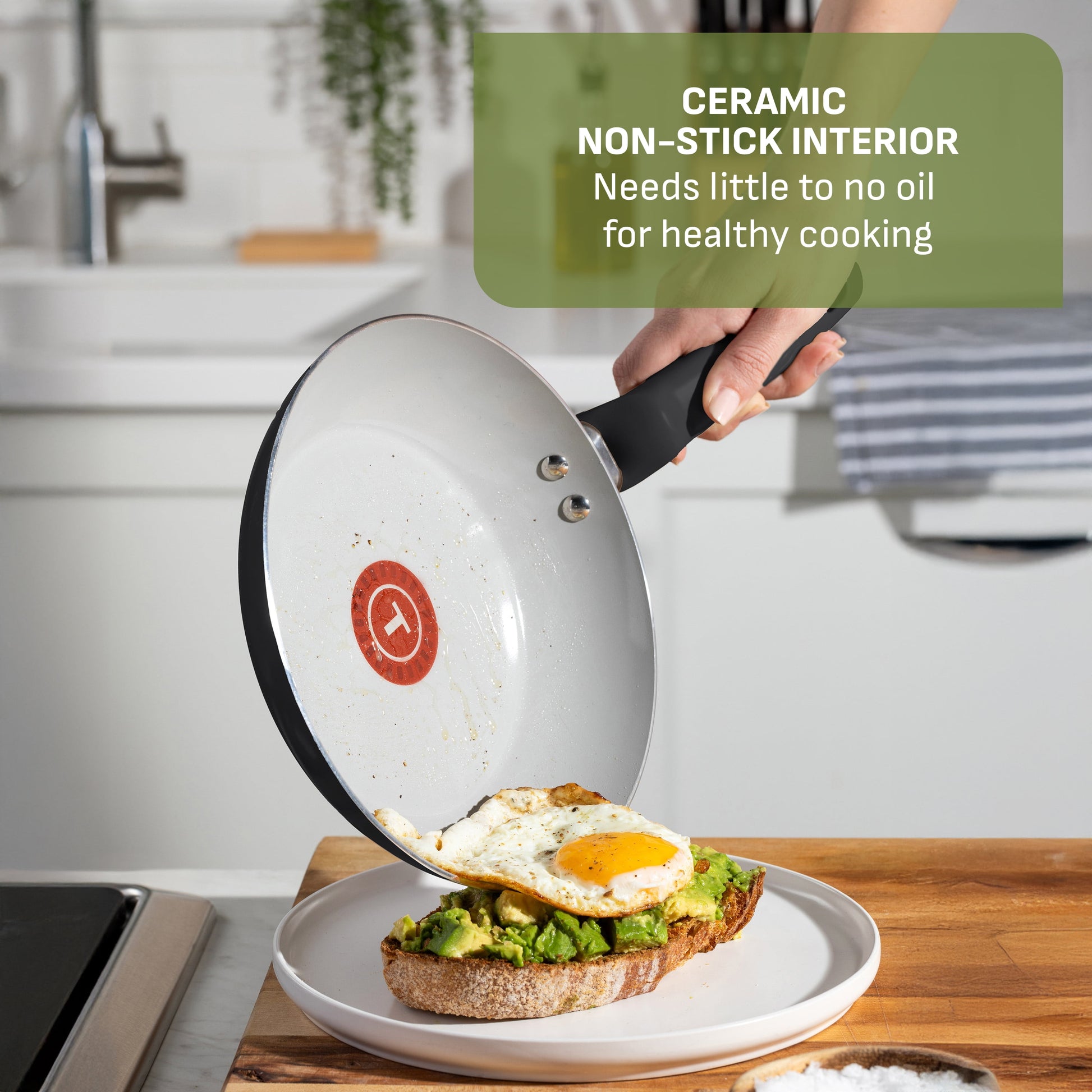 Kitchen Solutions 22-Piece Ceramic Cookware Set in Black