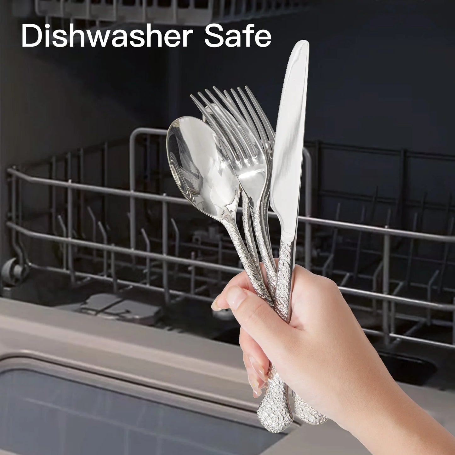 30 Pieces Silverware Set, 18/10 Stainless Steel Modern Flatware, Service for 6