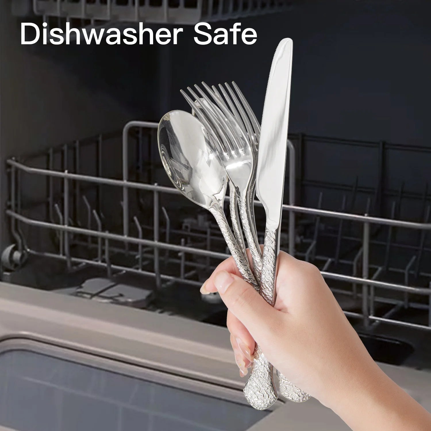 30 Pieces Silverware Set, 18/10 Stainless Steel Modern Flatware, Service for 6