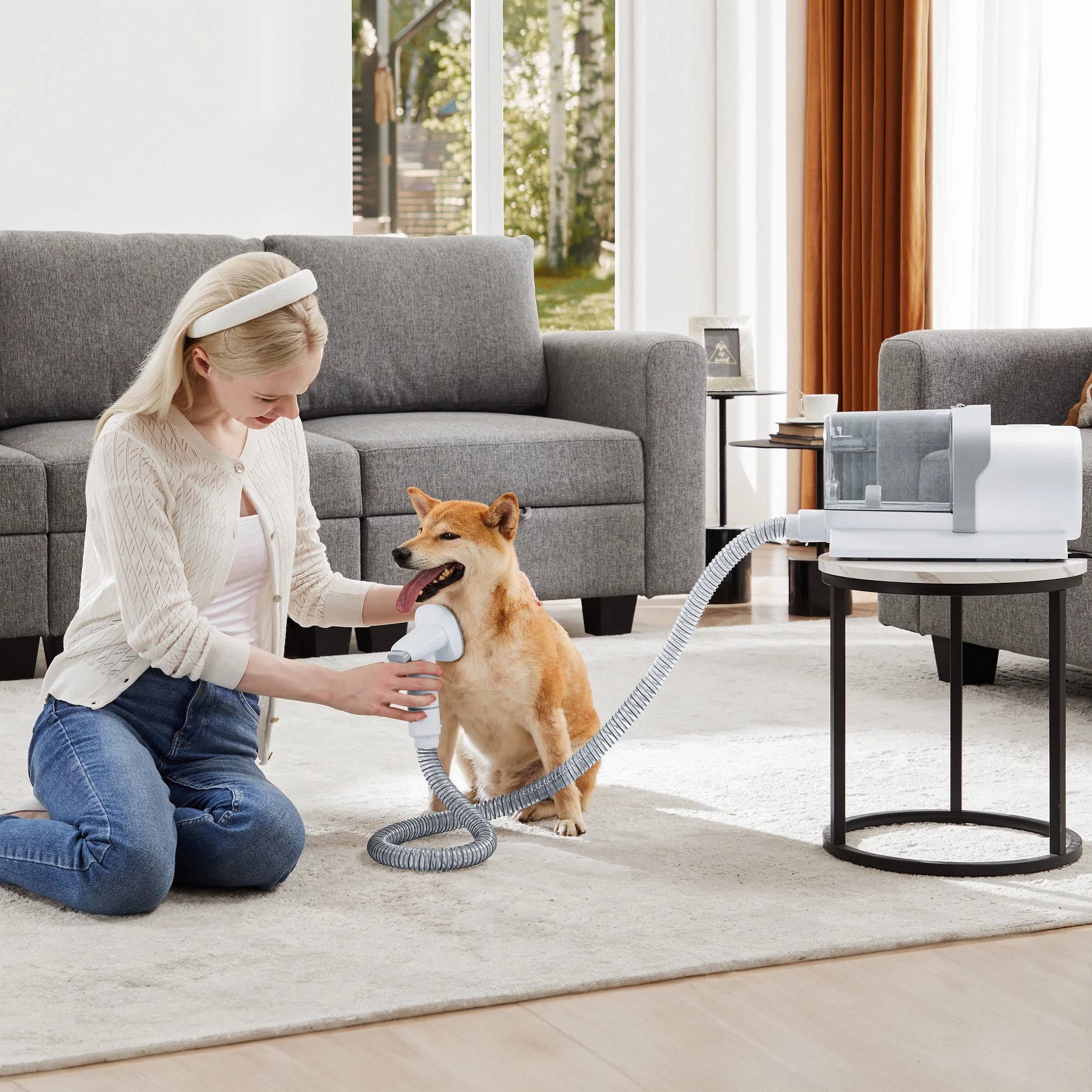 Professional Dog Grooming Kit: 2.5L Pet Hair Vacuum and 5-in-1 Electric Clippers for Dogs, Cats, and Other Animals