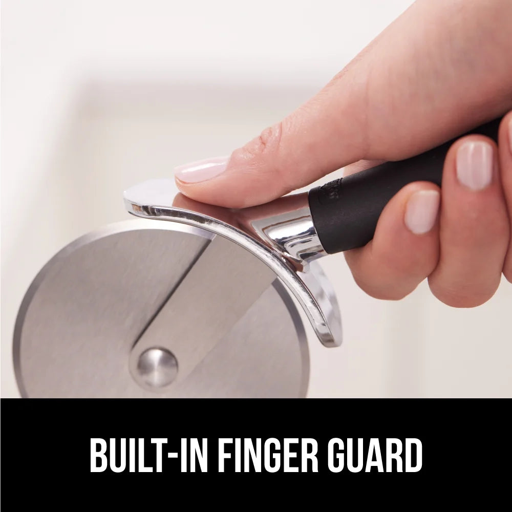 Pizza Cutter Wheel, 9 Inch Pizza Pie Slicer, Rust Resistant Stainless Steel Blade Black