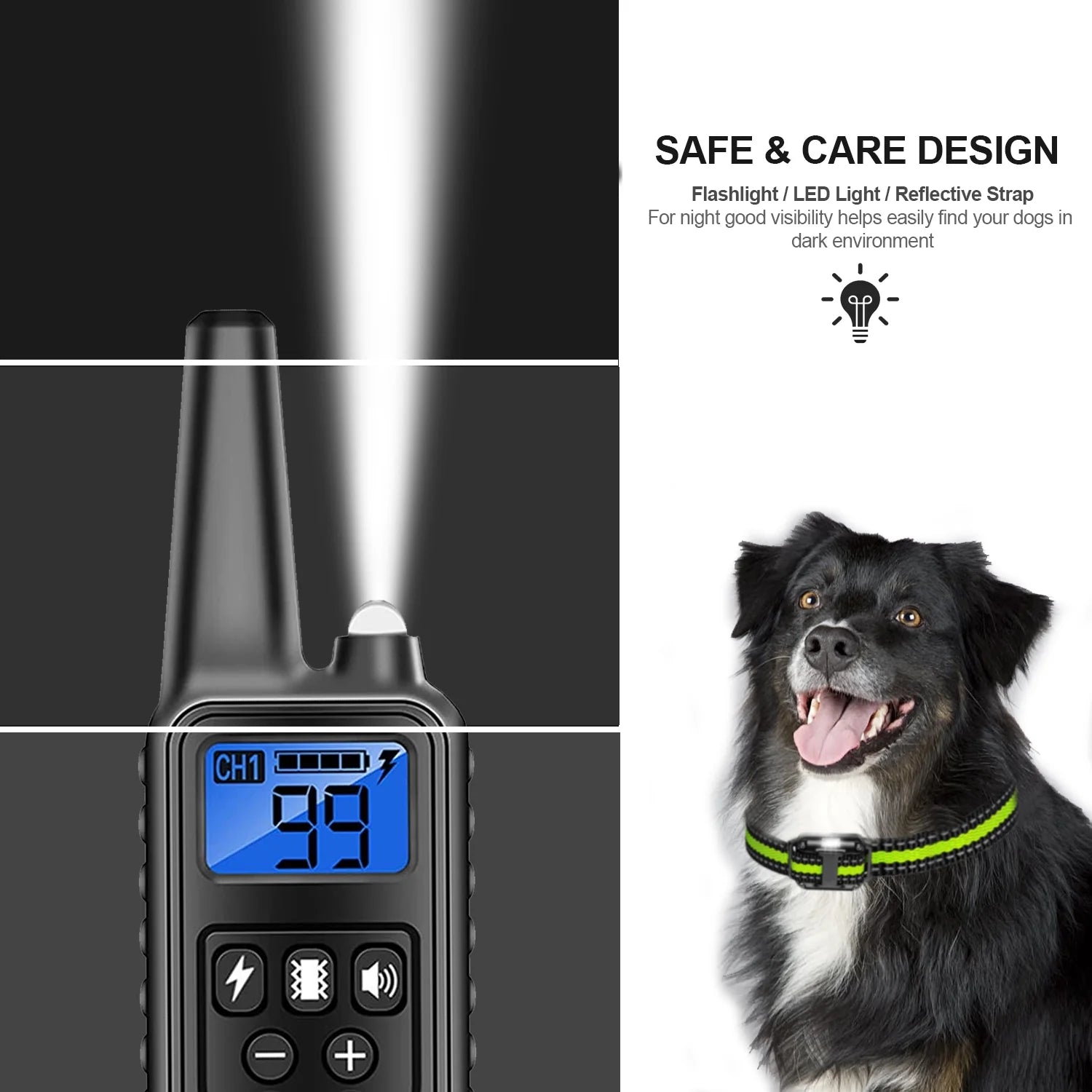 Remote Dog Training Collar with 2600ft Range, 4 Training Modes, Waterproof Design
