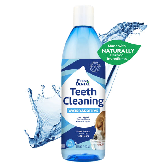 Fresh Dental Breath Freshener & Teeth Cleaning Water Additive for Dogs, 16 Oz Bottle
