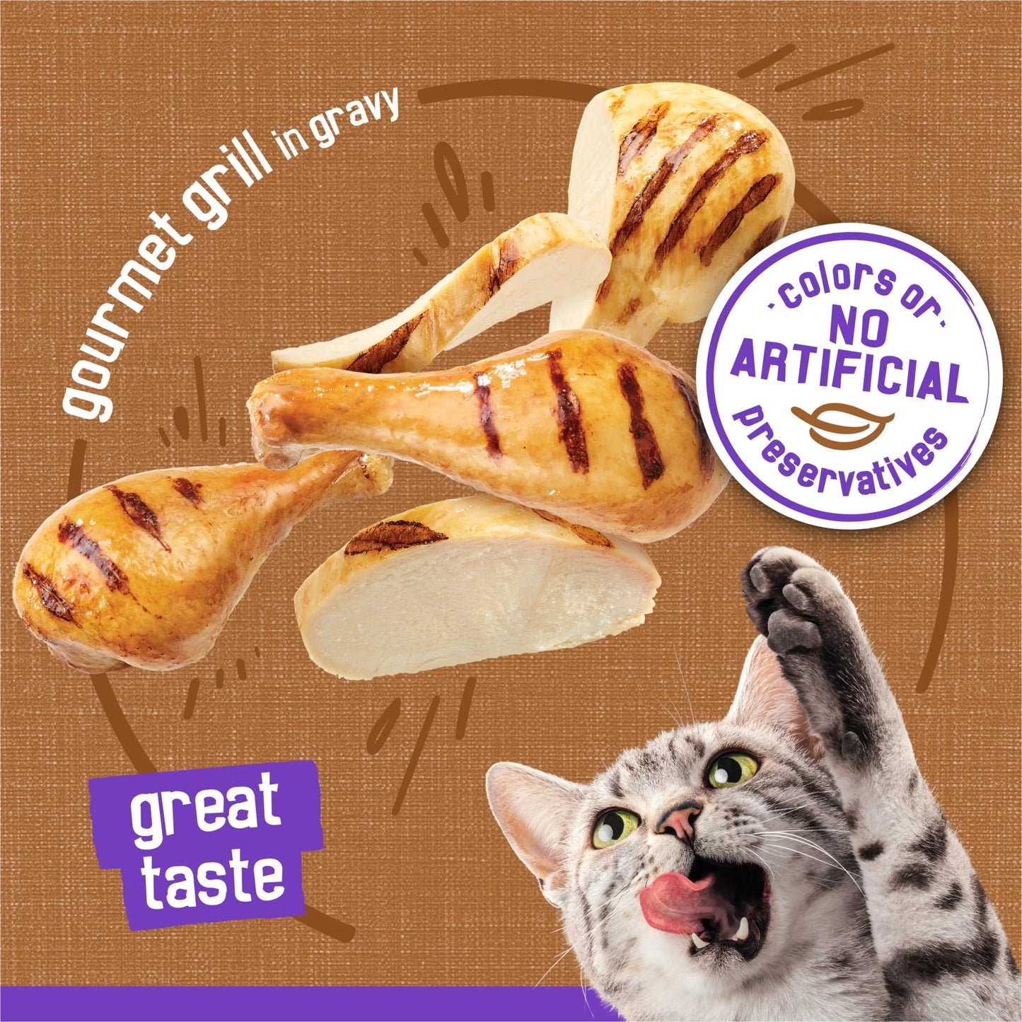 Purina  Meaty Bits Gourmet Grill in Gravy Wet Cat Food, 5.5 oz Can