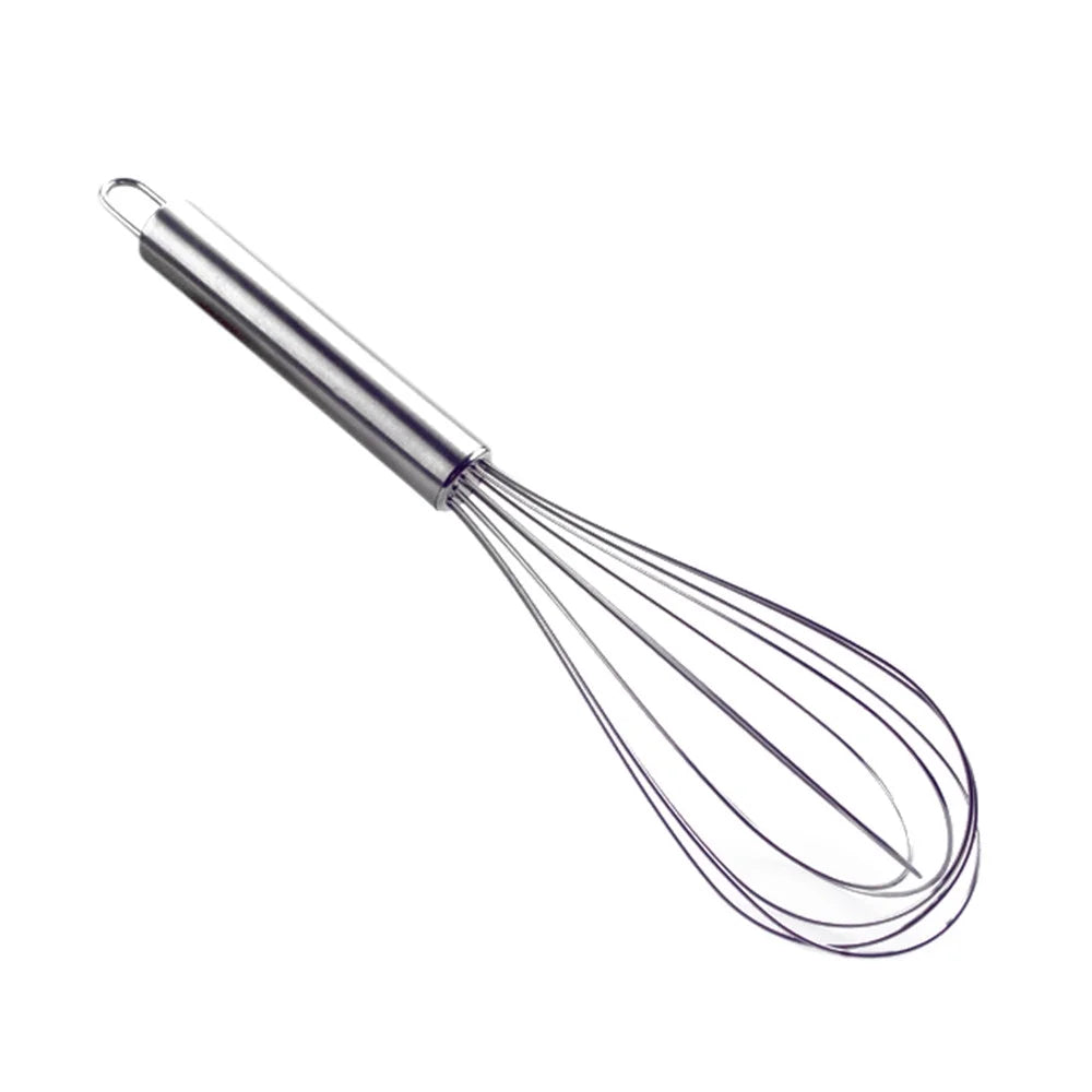 Stainless Steel Whisk, Versatile Tool for Egg Beater, Milk Frother, Hand Push Whisk, Heavy Duty Kitchen Wire Whisk for Cooking Blending Beating Stirring, 10.2" X 2.2", Sliver
