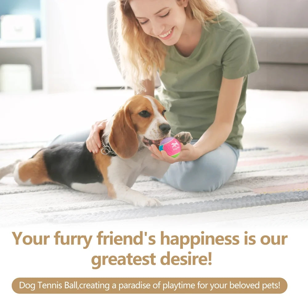 Interactive Tennis Ball Dog Toys - 6-Pack Chew Toys for Outdoor Training for Small, Medium, and Large Dogs