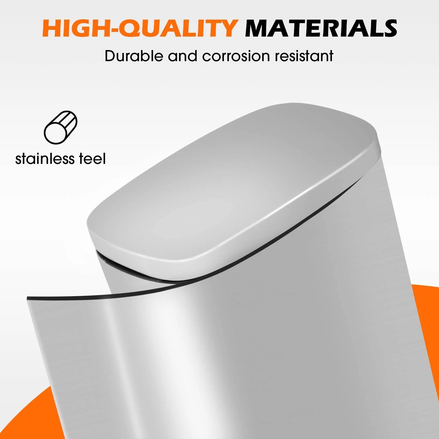 8 Gallon Stainless Steel Step Kitchen Trash Can with Lid, Fingerprint-Proof for Indoor(Silver)