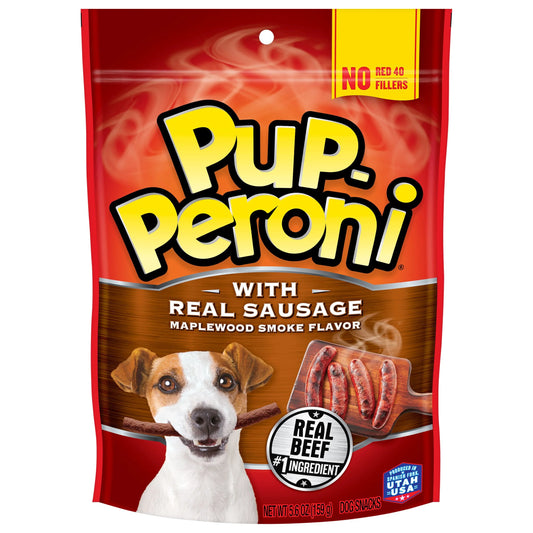 Dog Treats with Authentic Sausage and Maplewood Smoke Flavor, 5.6 Ounce Bag