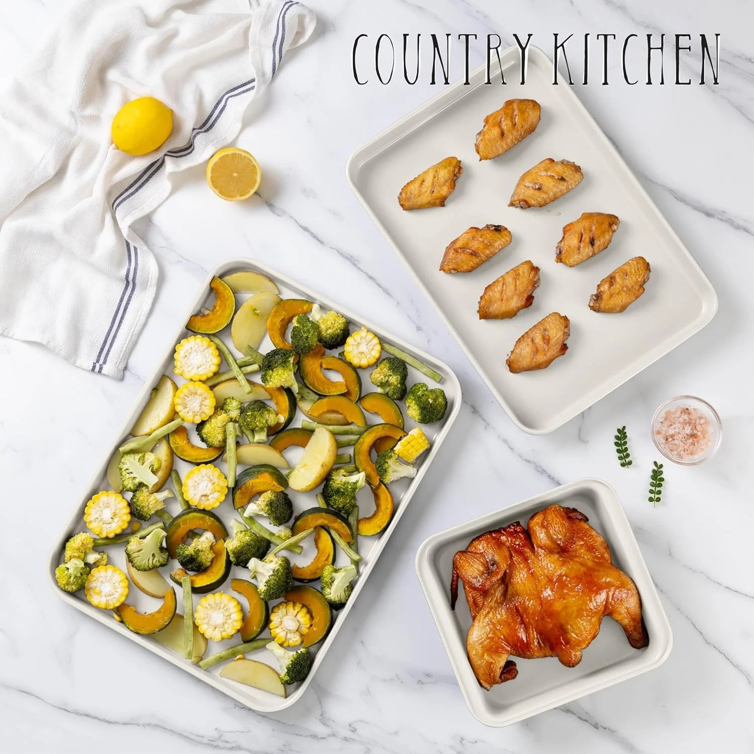 13-Piece Nonstick Cookware and Bakeware Set - Pots and Pans Collection with Stackable Design, Sage