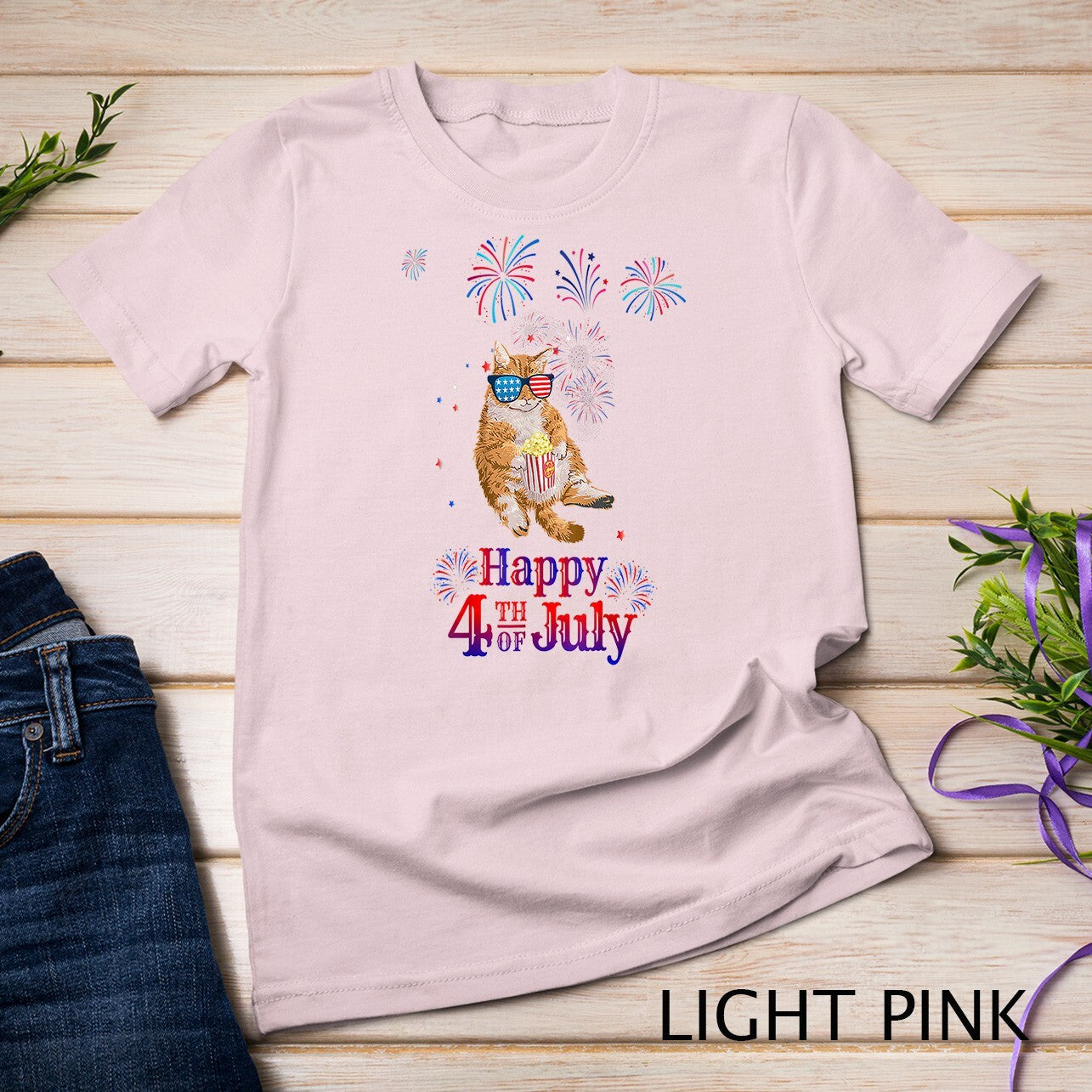 Patriotic Cat Shirt Happy 4Th of July T-Shirt Unisex T-Shirt