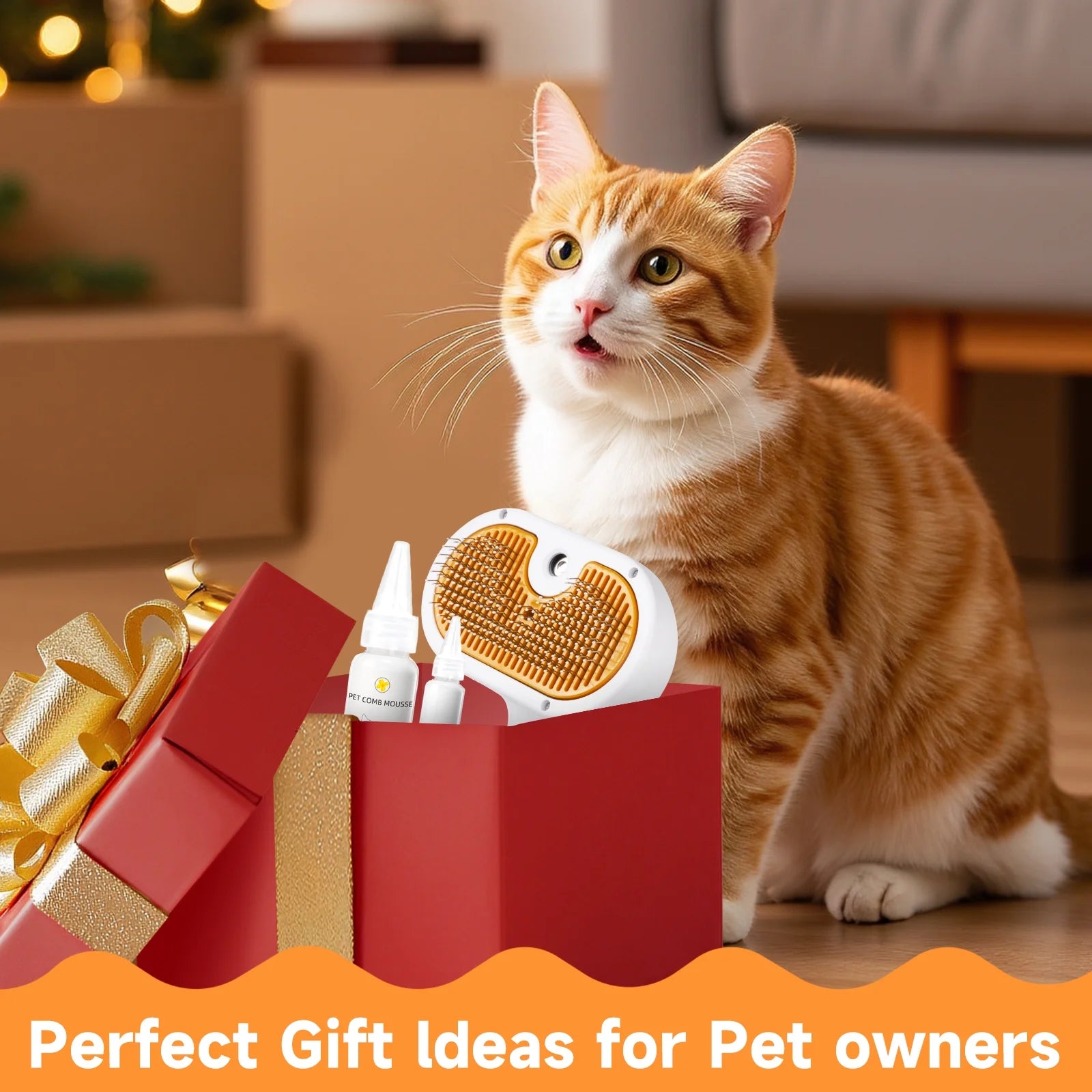 Professional Pet Steam Grooming Brush for Dogs and Cats - 3-in-1 Shedding and Hair Removal Tool with Self-Cleaning Spray Comb and Mist for Long-Haired Pets - Includes Waterless Shampoo