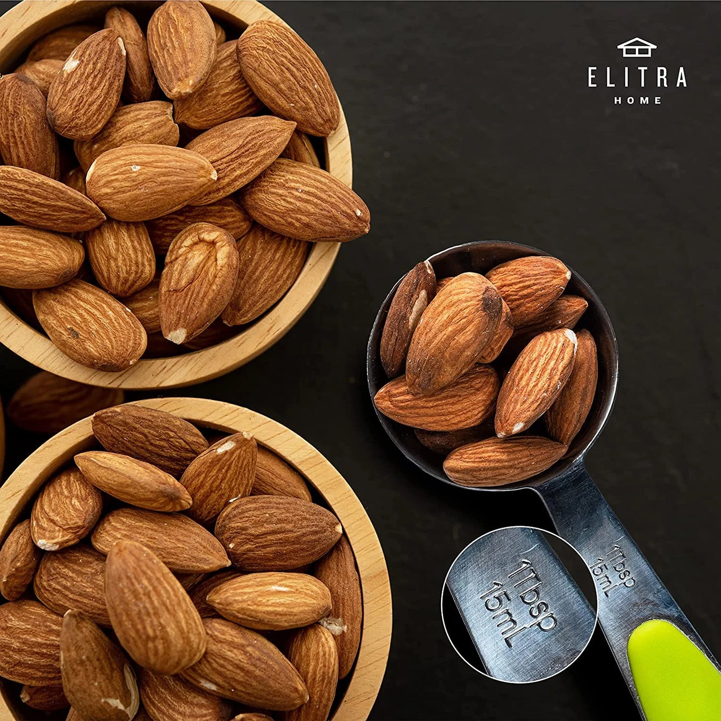 13 Pieces Measuring Cups and Spoons Set, Includes 10 Stainless Steel Measuring Spoons and 3 Plastic Measuring Cup