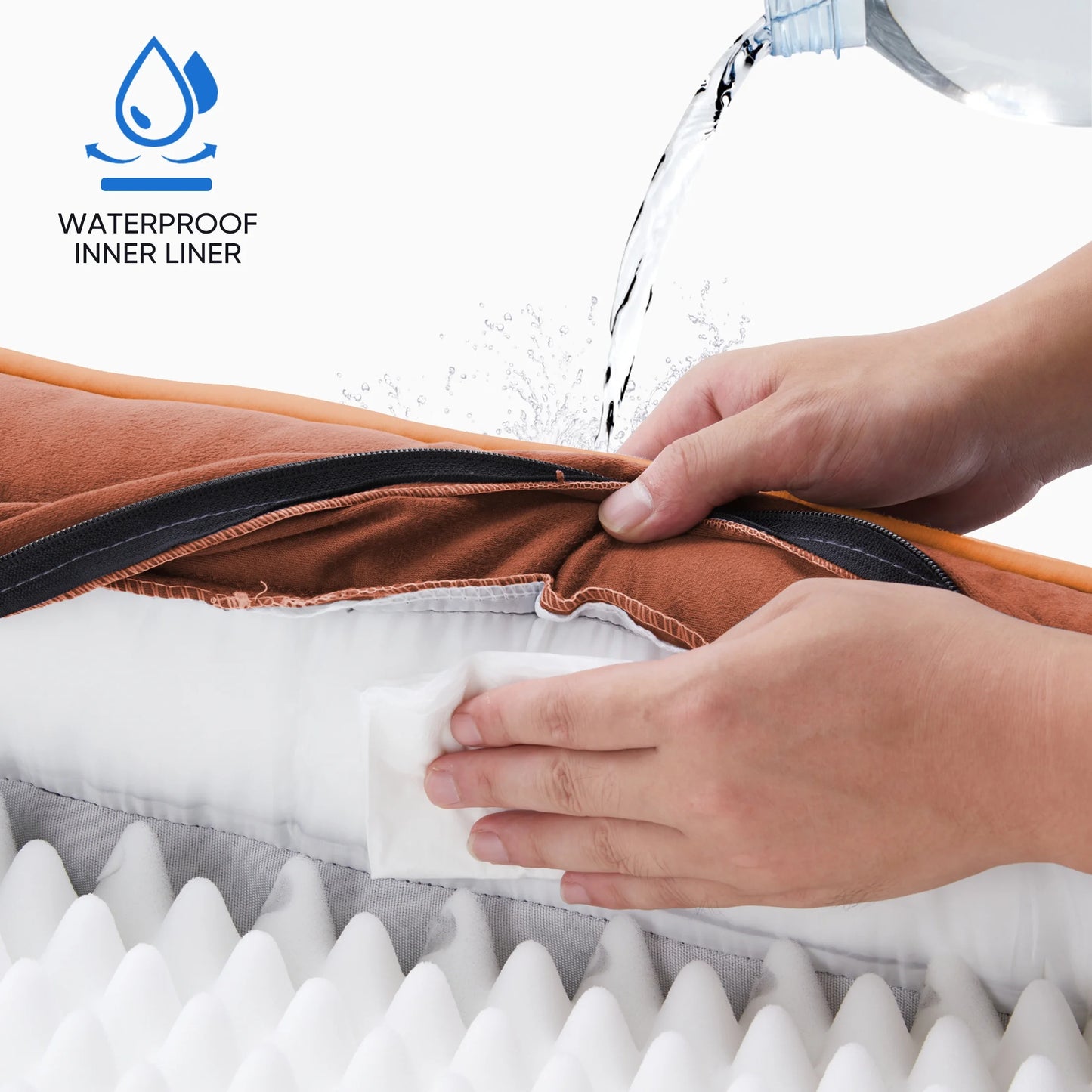 Large Orthopedic Dog Sofa Bed, 35" x 25", Supportive Foam Pet Couch with Removable Washable Cover, Brown