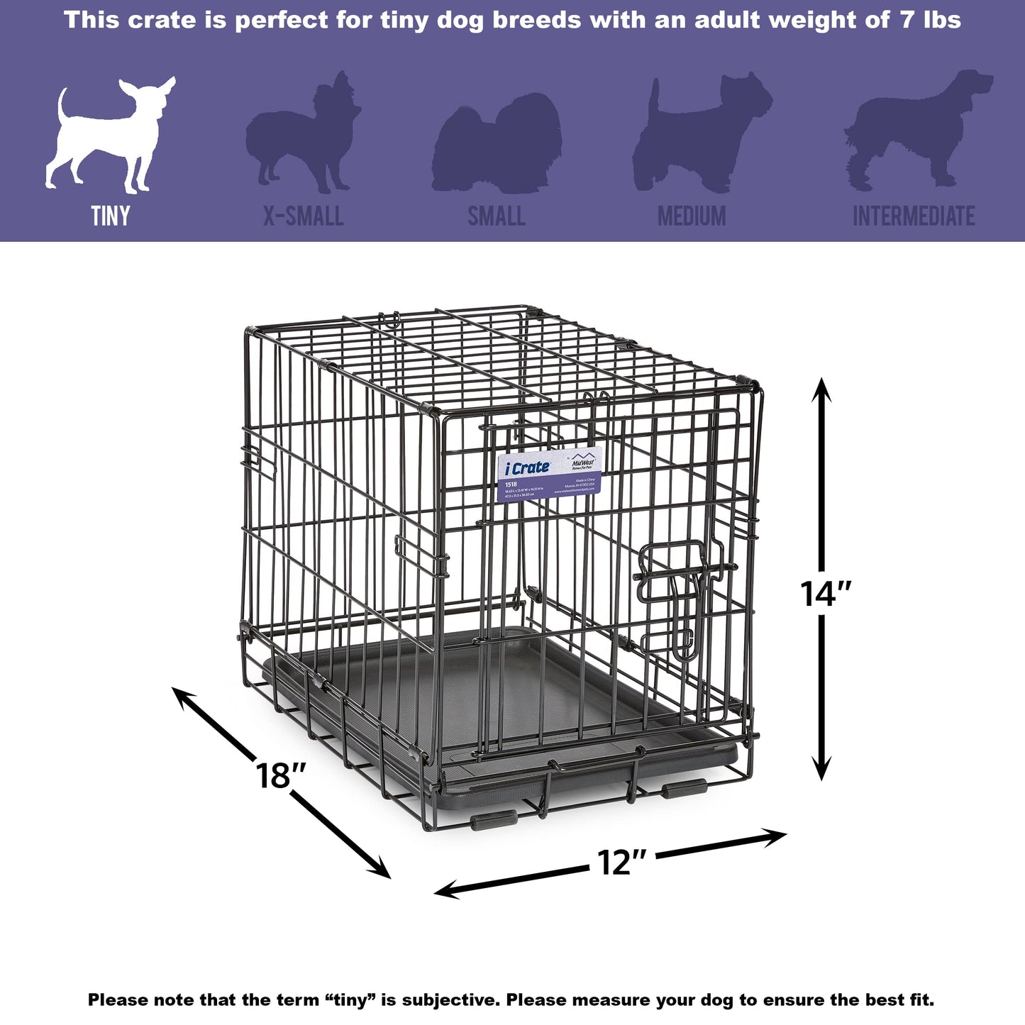 MidWest Homes for Pets Newly Enhanced Single Door iCrate Dog Crate, Includes Leak-Proof Pan, Floor Protecting Feet , Divider Panel & New Patented Features