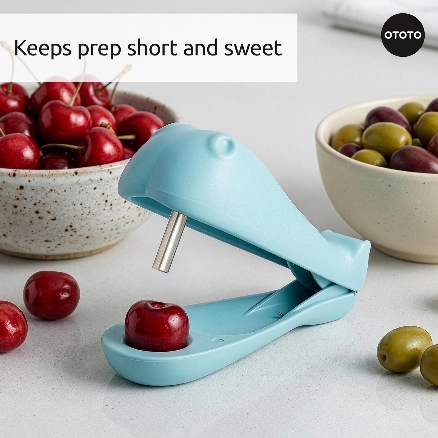 OTOTO Hippo Pitter – Cherry Pitter Tool Shaped Like a Hippo, Fun Olive Pitter for Easy Pitting, Quirky Kitchen Gadget, Perfect for Gifting
