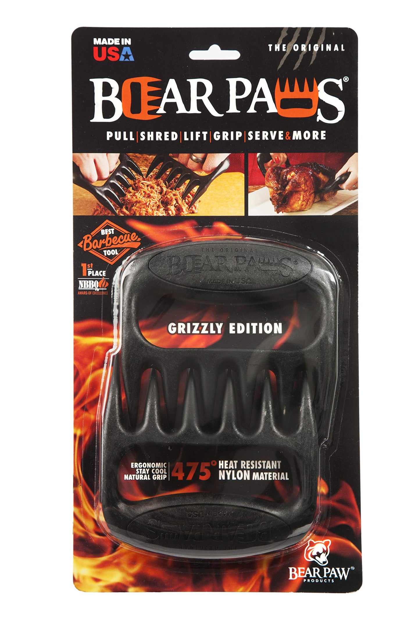 The Original Bear Paw Meat Shredder - Claws for Shredding Pork, Chicken & Any Meat (Black)