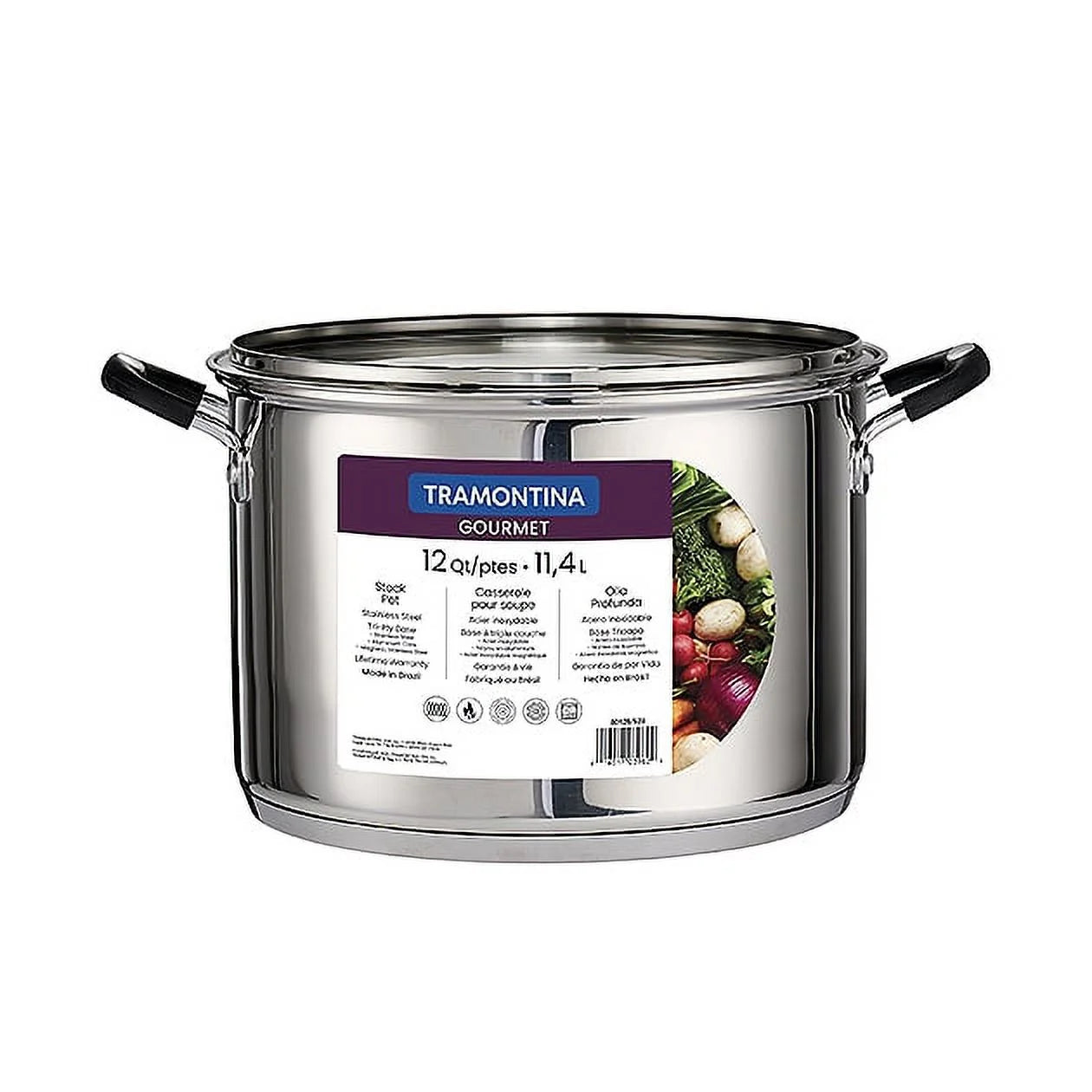 12-Quart Stainless Steel Covered Stock Pot