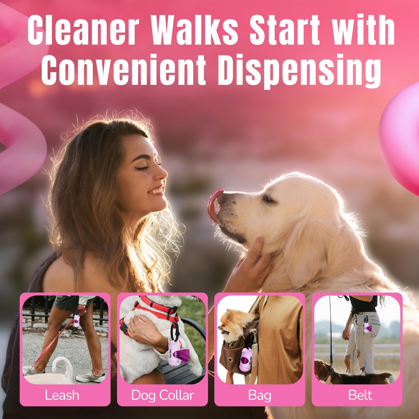 PET N PET Poop Bags for Dogs, 288 Count Lavender Scented Dog Waste Bags with Leash Dispenser, USDA Certified 38% Plant Based & 62% PE Dogs Waste Bag