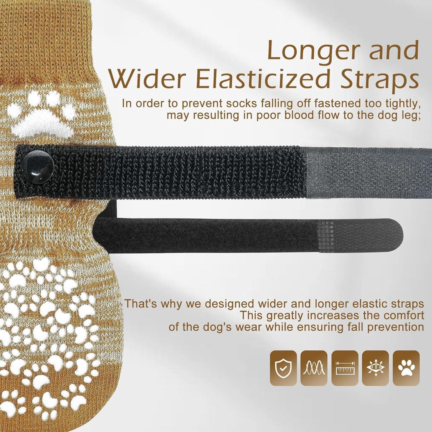 EXPAWLORER Anti Slip Dog Socks to Prevent Licking Paws, Dog Shoes for Hot Pavement, Dog Booties for Small Medium Large Senior Dogs, Traction Control Boots & Paw Protectors for Hardwood Floors