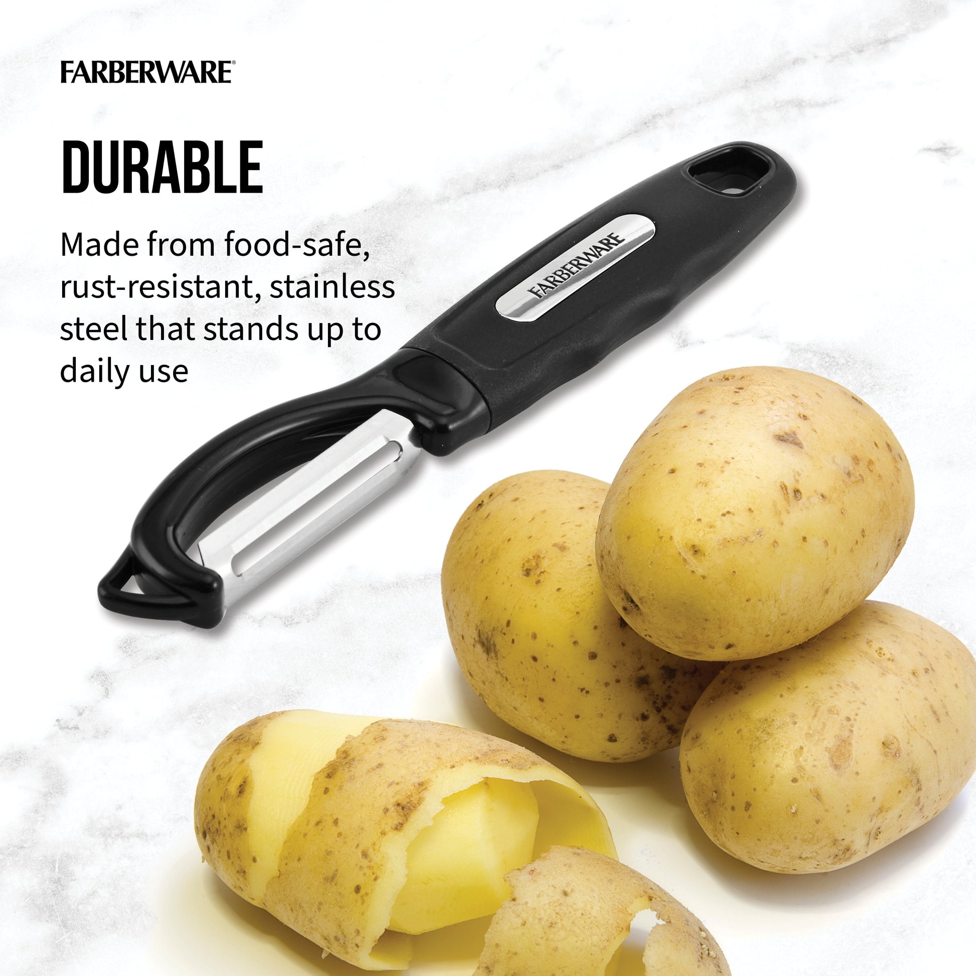 Professional Euro Peeler with Stainless Steel Blade in Black