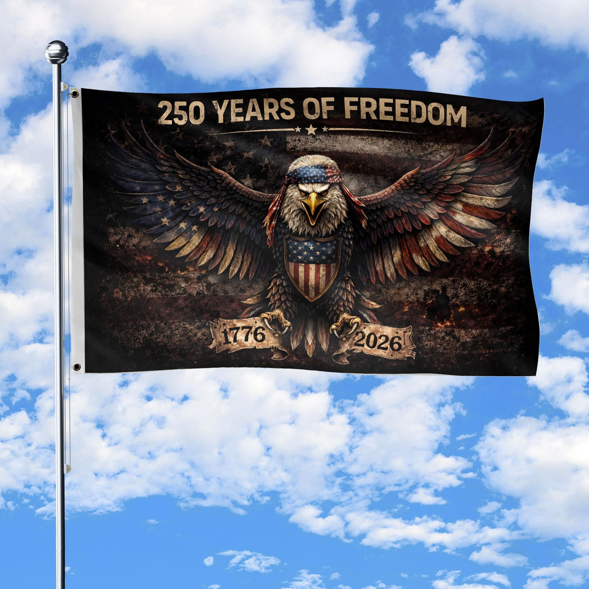 250 Anniversary Usa Flag 3x5 Ft, Printed On Both Sides, 250 Years Of Freedom Flags, American 250th Anniversary Banner, American Flag With Eagle 3