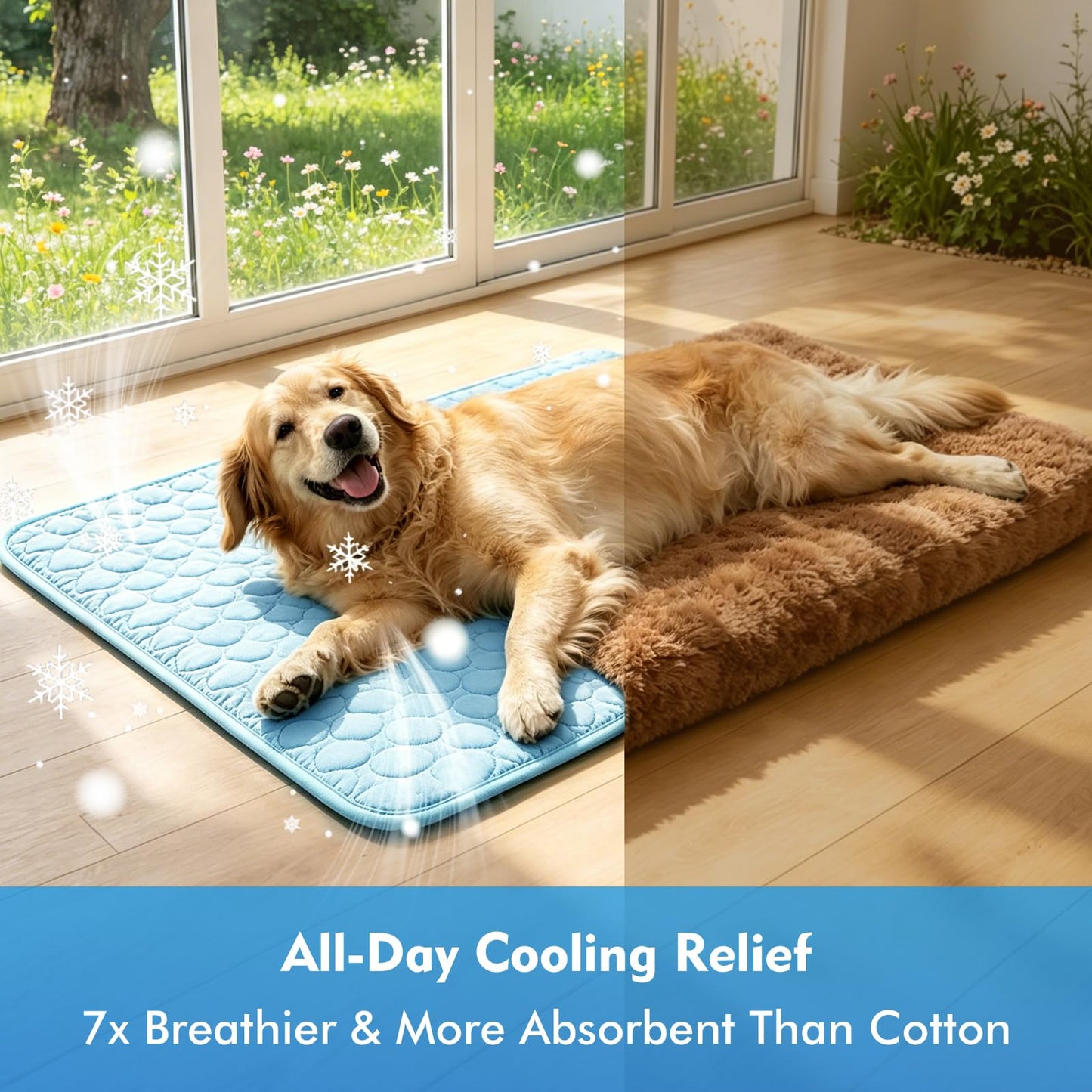 Dog Cooling Mat, Upgraded Arc-Chill Cooling Mat for Dogs Q-Max>0.4, Washable Dog Cooling Pad, Non-Slip Portable Cooling Pad for Dogs, Self-Cooling Bed for Small Medium Large Dogs Cats Indoor Outdoor