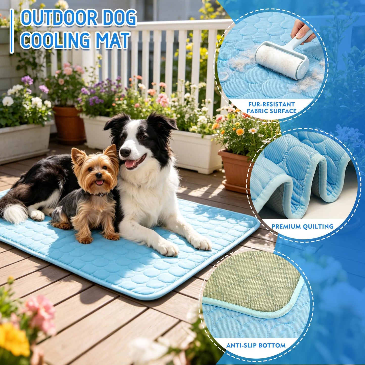 Dog Cooling Mat, Upgraded Arc-Chill Cooling Mat for Dogs Q-Max>0.4, Washable Dog Cooling Pad, Non-Slip Portable Cooling Pad for Dogs, Self-Cooling Bed for Small Medium Large Dogs Cats Indoor Outdoor