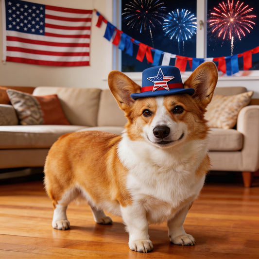 2 Pcs Patriotic American Flag Star Dog Hats – 4th of July & America 250th Anniversary Pet Top Hats for Small Dogs & Cats, Adjustable Costume Accessory for Independence Day, Patriotic Party Photo Props