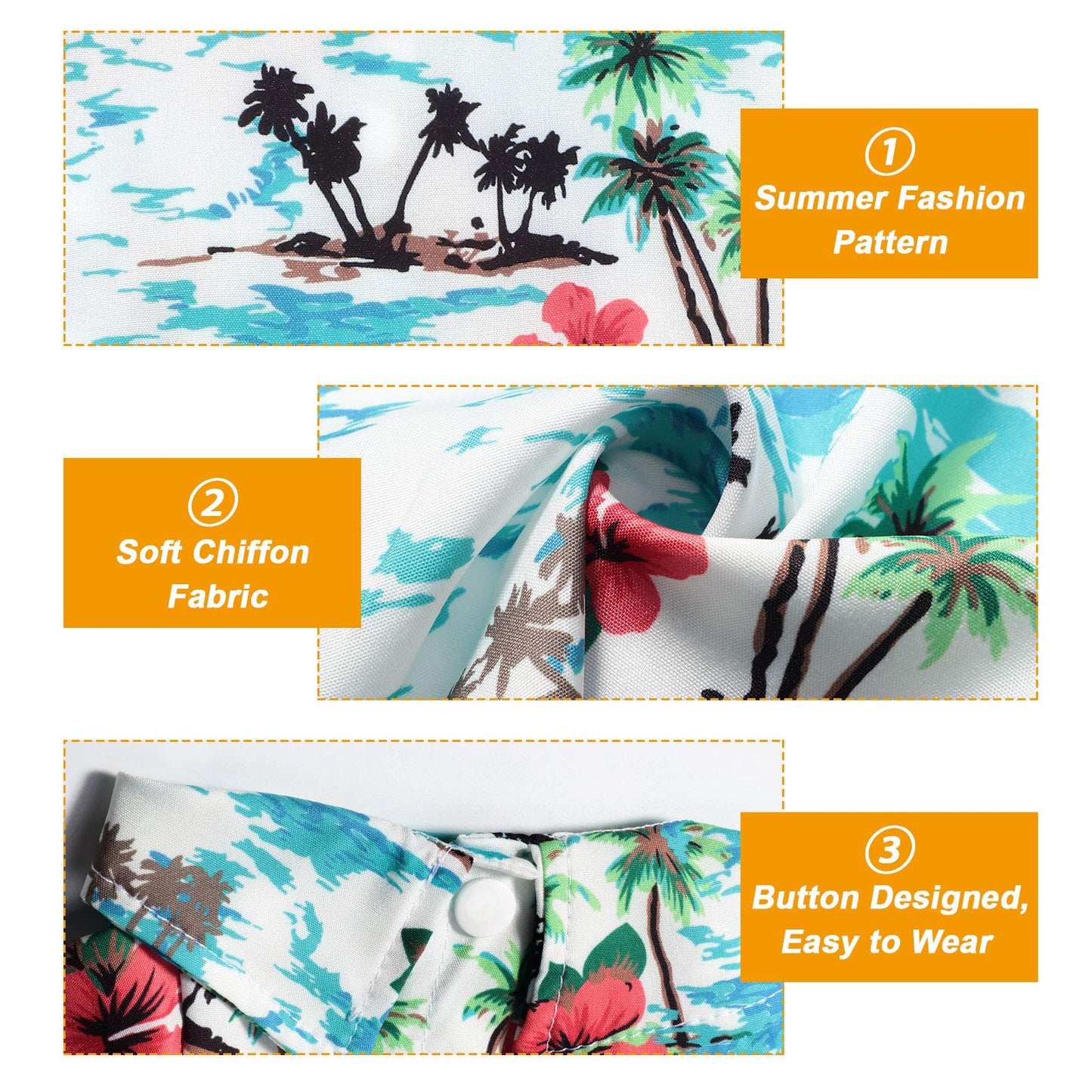 Weewooday 4 Pieces Small Pet Summer T-Shirts Hawaii Style Floral Pet Dog Shirt Breathable Cool Clothes Beach Seaside Puppy Sweatshirt for Puppy(Floral Style,X-Small)