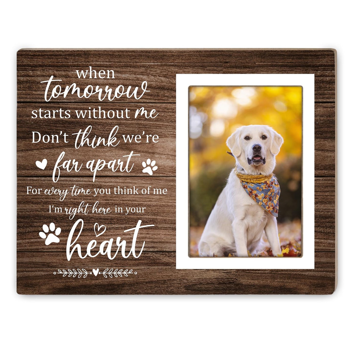 Itsoly Pet Memorial Picture Frame, Pet Dog Memorial Picture Frame, Pet Cat Photo Frame, Photo Frame Gift for Dog Owners Sympathy for Loss of Pets Photo 4x6Inch12P039