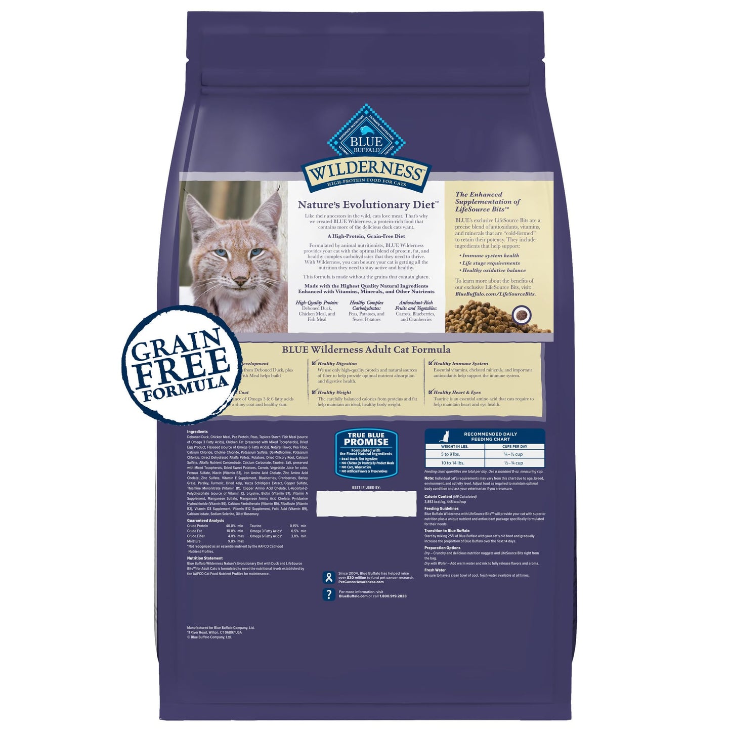 Blue Buffalo Wilderness Nature's Evolutionary Diet High-Protein, Grain-Free Natural Dry Food for Adult Cats, Chicken, 6-lb. Bag