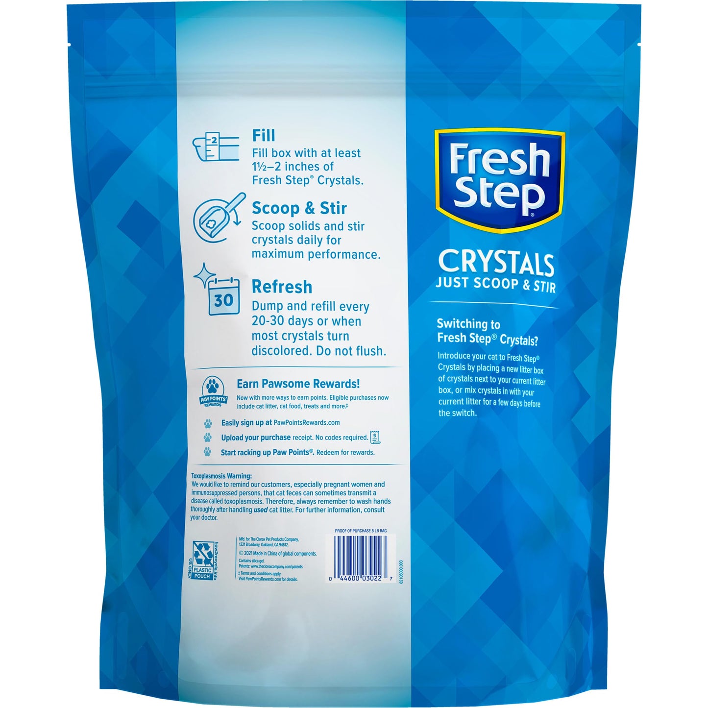 Fresh Step Crystals, Premium Cat Litter, Scented, 8 Pounds, Pack of 2 (Package May Vary)