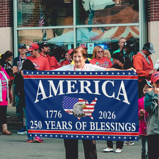 Aroxtms 3 Ply 250 Year American Anniversary Flag 3x5 Double Sided 250 Merchandise Decorations 250th Anniversary USA Flag 4th of July We The People 1776 Patriotic American Flags for Outside Banner