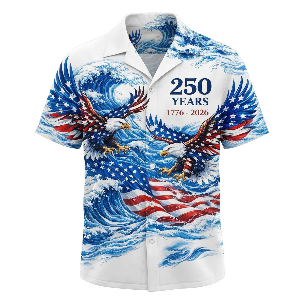 America’s 250th Anniversary Hawaiian Shirt 1776-2026, Custom Patriotic Shirt for Men, Gifts for Independence Day 3